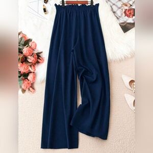 SHEIN Navy Wide Leg Pants 3XL